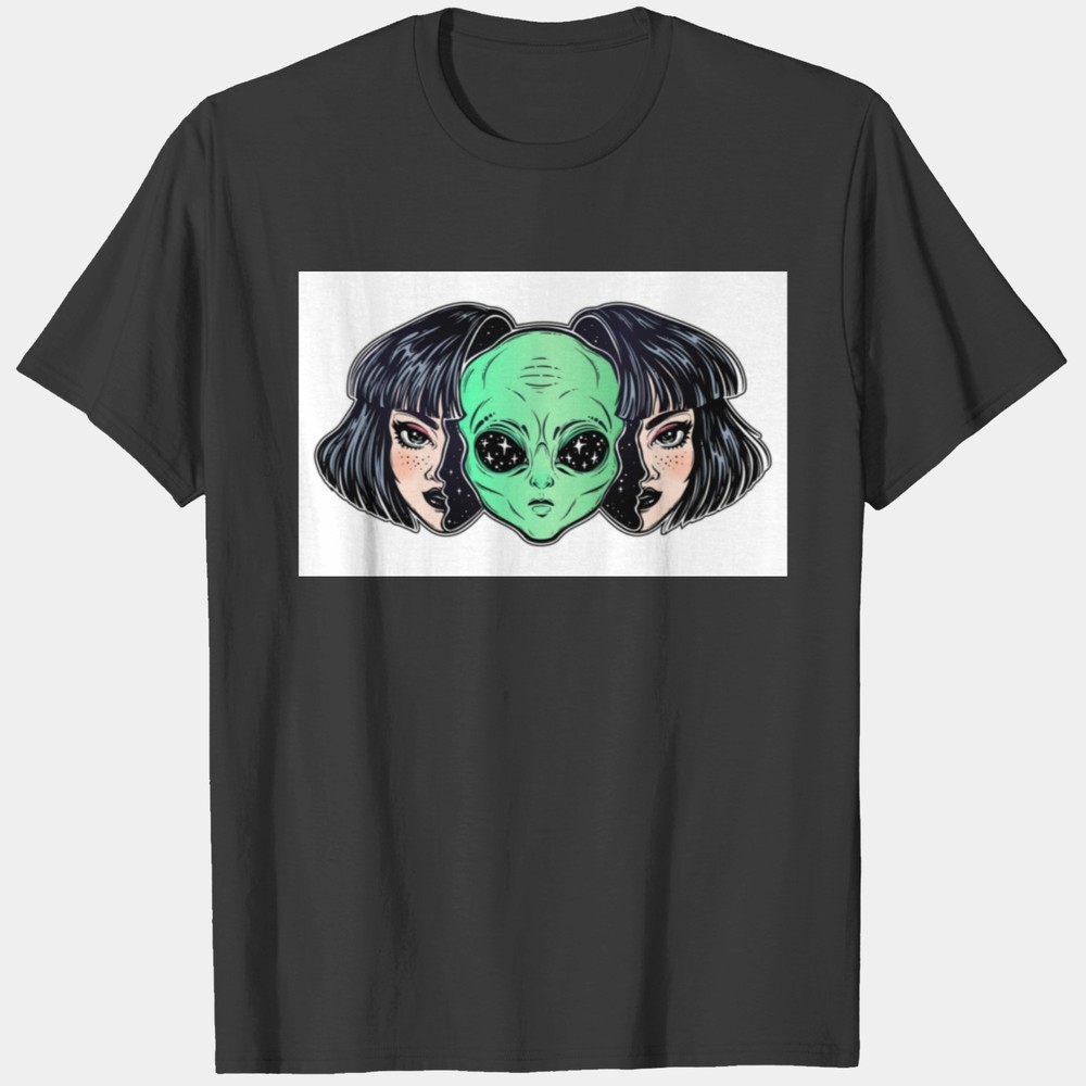 Colorful Vibrant Portrait Of An Alien From Outer S T Shirts